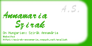 annamaria szirak business card