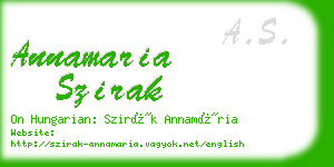 annamaria szirak business card